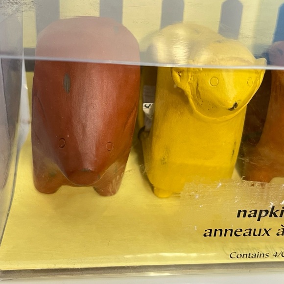 Pier 1 Farm Animal Napkin Rings- chicken/ sheep - Picture 2 of 4